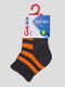 Шкарпетки сіро-помаранчеві махрові | 3750349