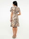 Сукня бежево-коричнева в принт | 4382199 | фото 3