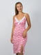 Платье розовое в цветочный принт | 4279347
