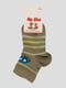 Шкарпетки оливкового кольору в смужку | 3630579