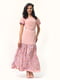Платье розовое с цветочным принтом | 4429035