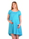 Платье голубое с принтом | 3381308 | фото 3