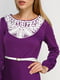 Платье фиолетовое с кружевной отделкой | 4492651 | фото 4