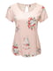 Блуза персикового кольору в квітковий принт | 4511042