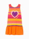 Платье оранжевое в принтом и пайетками | 4524325