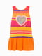 Платье оранжевое в принтом и пайетками | 4524325 | фото 2