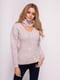 Пуловер пудрового цвета со съемным воротником-хомут | 4567004