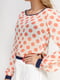 Блуза персикового цвета в горошек | 4511288 | фото 4
