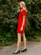 Платье красное с кружевной накидкой | 3361602 | фото 2