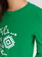 Лонгслів зелений з принтом | 4578156 | фото 3