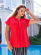 Блуза червона з легкого штапелю | 4363634