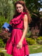 Платье с рюшами цвета марсала | 4555879 | фото 4