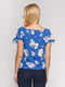 Блуза блакитна в квітковий принт | 4527869 | фото 2
