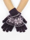 Перчатки фиолетовые с орнаментом и начесом | 4596109