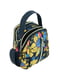 Сумка-рюкзак темно-синяя с цветочным принтом | 4617467 | фото 5