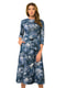 Сукня синя з квітковим принтом | 4697198 | фото 3