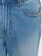 Бриджи голубые джинсовые с эффектом слегка потертых | 1899059 | фото 4