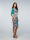 Платье бирюзовое с леопардовым принтом | 4785422 | фото 2
