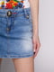 Спідниця блакитна джинсова з ефектом потертої | 2900554 | фото 4