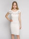 Платье белое с декорированной надписью | 1215245