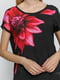 Блуза черная с цветочным принтом | 4799336 | фото 3