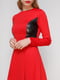Сукня червона зі шкіряними вставками | 2141678 | фото 3