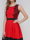 Платье красное с кружевом | 2141694 | фото 3