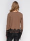 Блуза коричневая с кружевом | 2994716 | фото 2