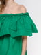 Блуза зеленая с открытыми плечами | 2293422 | фото 3