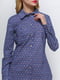 Блуза синяя в мелкий принт | 2206561 | фото 3