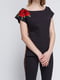 Костюм чорний з квітковою аплікацією: блуза і штани | 3486504 | фото 3