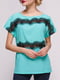 Блуза мятного цвета с кружевом | 3328725 | фото 3