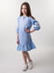 Платье голубое с вышивкой | 4261312 | фото 3