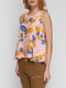 Блуза персикового кольору в принт | 4634636 | фото 3