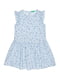 Платье голубое с цветочным принтом | 4864672