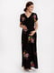 Платье черное с цветочным принтом | 4926043