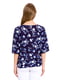Блуза синяя в цветочный принт | 4929698 | фото 2