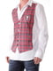 Рубашка бело-красная в клетку со стилизованным жилетом | 2333596 | фото 8