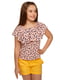 Блуза розовая с принтом | 5080160 | фото 2