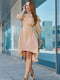 Платье светло-кофейного цвета с вышивкой | 5100658 | фото 2