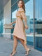 Платье светло-кофейного цвета с вышивкой | 5100658 | фото 3