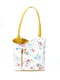 Рюкзак-сумка бело-горчичного цвета с цветочным принтом | 5096779