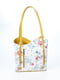 Рюкзак-сумка бело-горчичного цвета с цветочным принтом | 5096779 | фото 3