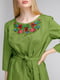 Платье зеленое с вышивкой | 5082325 | фото 3