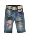 Шорты синие джинсовые с аппликациями | 5136850