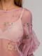 Блуза рожева напівпрозора | 4874073 | фото 3