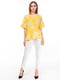 Блуза желтая с цветочным принтом | 5104569