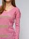 Пуловер рожевий з ромбами | 5163094 | фото 3