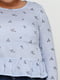 Блуза біло-блакитна в принт | 5171436 | фото 4