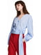 Блуза блакитна в смужку | 5172446 | фото 2